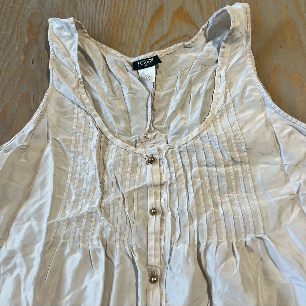 J Crew silk shell button down blouse tank top size XL - Picture 3 of 6